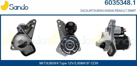 Sando 6035348.1 - Démarreur droxauto.com