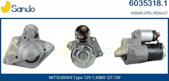 Sando 6035318.1 - Démarreur droxauto.com
