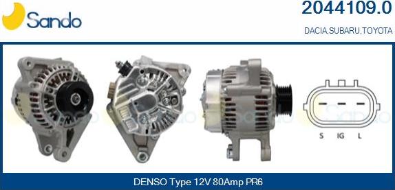 Sando 2044109.0 - Alternateur droxauto.com