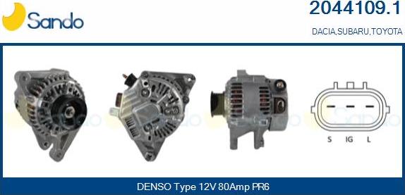 Sando 2044109.1 - Alternateur droxauto.com
