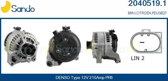 Sando 2040519.1 - Alternateur droxauto.com