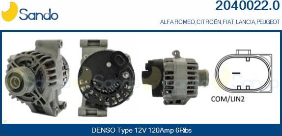 Sando 2040022.0 - Alternateur droxauto.com