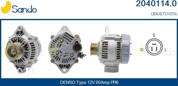 Sando 2040114.0 - Alternateur droxauto.com