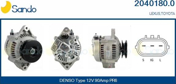 Sando 2040180.0 - Alternateur droxauto.com