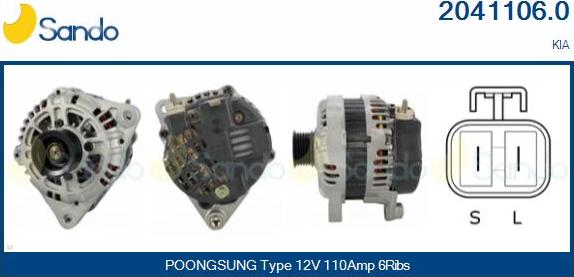 Sando 2041106.0 - Alternateur droxauto.com