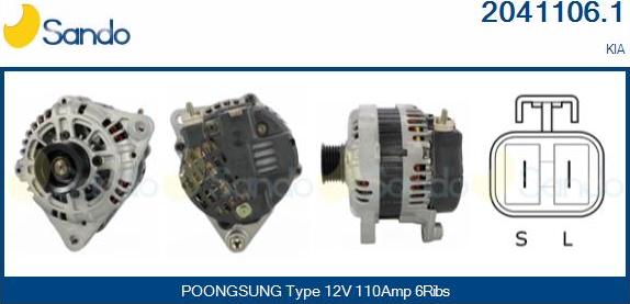 Sando 2041106.1 - Alternateur droxauto.com