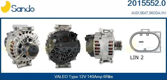 Sando 2015552.0 - Alternateur droxauto.com