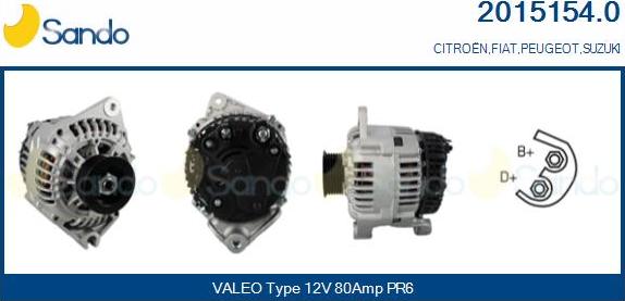 Sando 2015154.0 - Alternateur droxauto.com