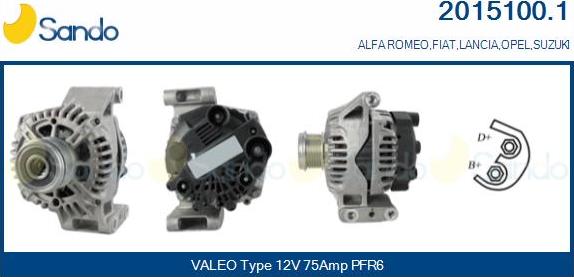 Sando 2015100.1 - Alternateur droxauto.com