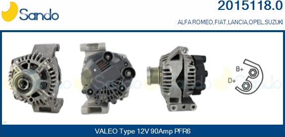 Sando 2015118.0 - Alternateur droxauto.com
