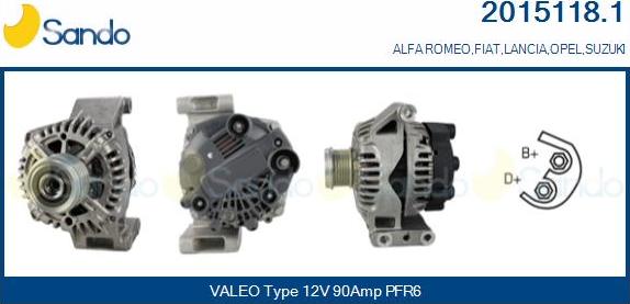 Sando 2015118.1 - Alternateur droxauto.com
