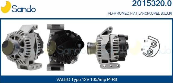 Sando 2015320.0 - Alternateur droxauto.com
