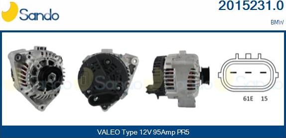 Sando 2015231.0 - Alternateur droxauto.com