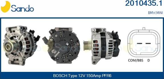 Sando 2010435.1 - Alternateur droxauto.com