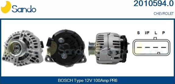 Sando 2010594.0 - Alternateur droxauto.com