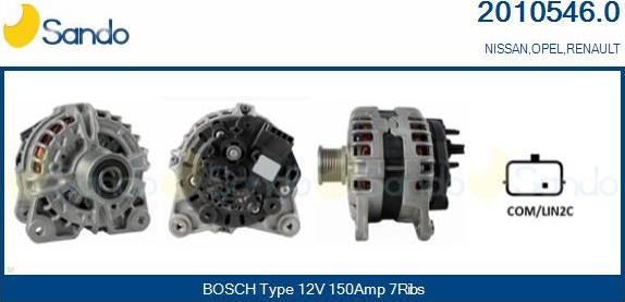 Sando 2010546.0 - Alternateur droxauto.com