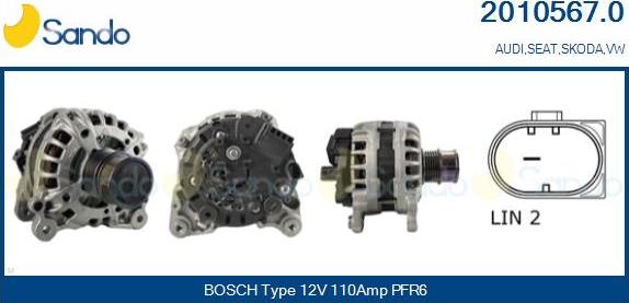 Sando 2010567.0 - Alternateur droxauto.com