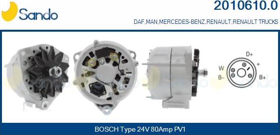 Sando 2010610.0 - Alternateur droxauto.com