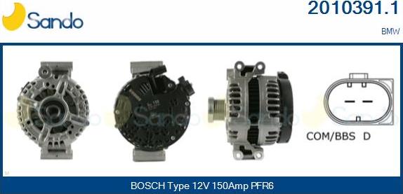 Sando 2010391.1 - Alternateur droxauto.com