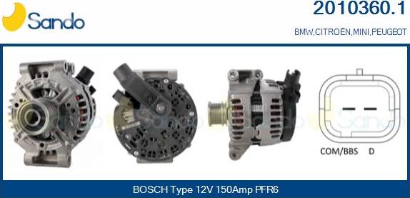 Sando 2010360.1 - Alternateur droxauto.com
