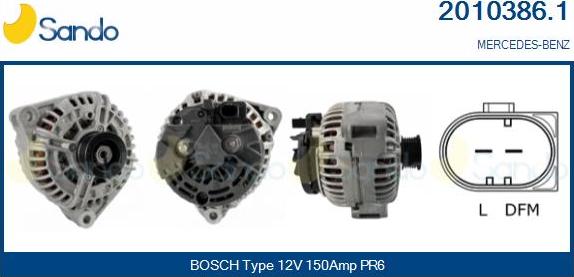 Sando 2010386.1 - Alternateur droxauto.com