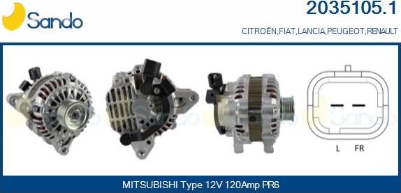 Sando 2035105.1 - Alternateur droxauto.com