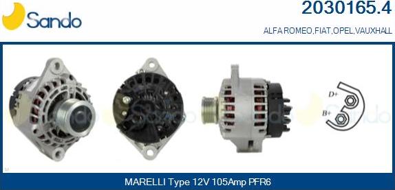 Sando 2030165.4 - Alternateur droxauto.com