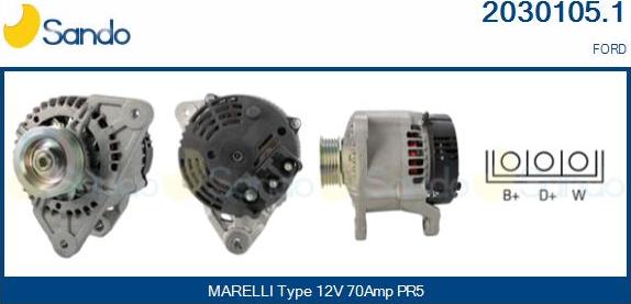 Sando 2030105.1 - Alternateur droxauto.com