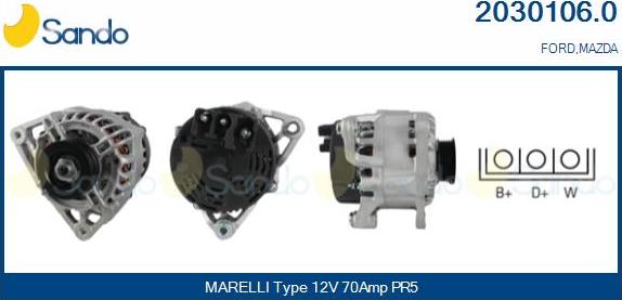 Sando 2030106.0 - Alternateur droxauto.com