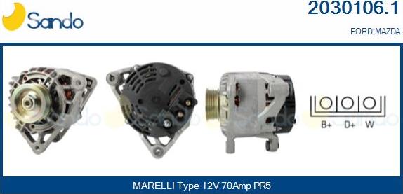 Sando 2030106.1 - Alternateur droxauto.com