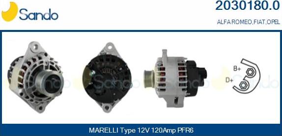 Sando 2030180.0 - Alternateur droxauto.com