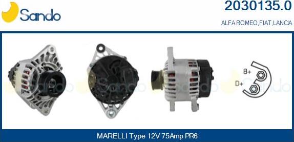 Sando 2030135.0 - Alternateur droxauto.com