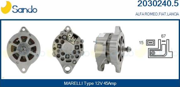Sando 2030240.5 - Alternateur droxauto.com