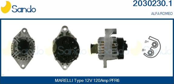 Sando 2030230.1 - Alternateur droxauto.com