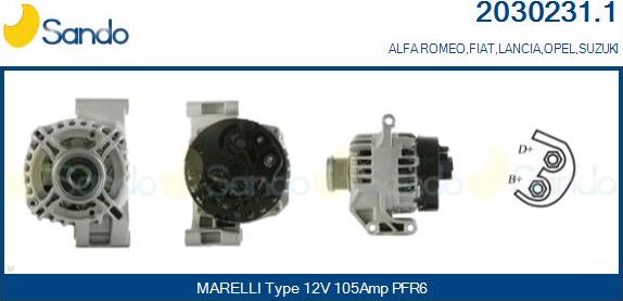 Sando 2030231.1 - Alternateur droxauto.com