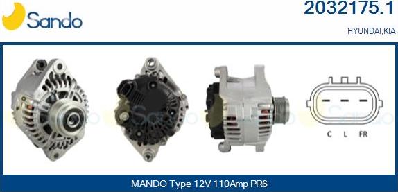 Sando 2032175.1 - Alternateur droxauto.com