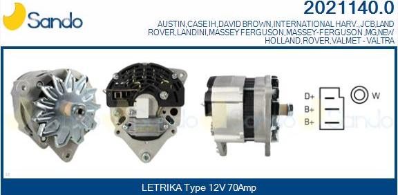 Sando 2021140.0 - Alternateur droxauto.com