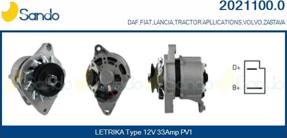 Sando 2021100.0 - Alternateur droxauto.com