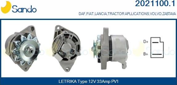 Sando 2021100.1 - Alternateur droxauto.com