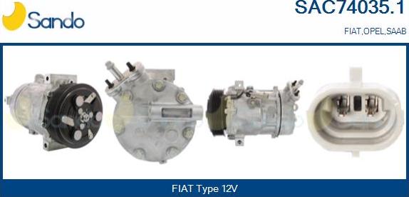 Sando SAC74035.1 - Compresseur, climatisation droxauto.com