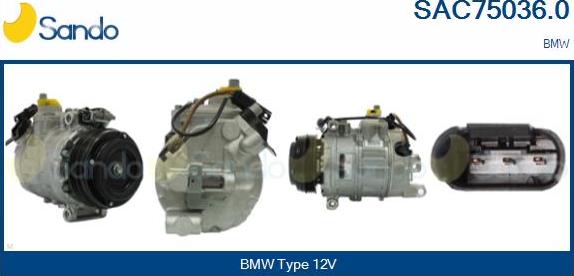 Sando SAC75036.0 - Compresseur, climatisation droxauto.com