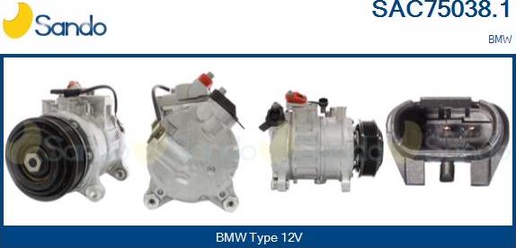 Sando SAC75038.1 - Compresseur, climatisation droxauto.com