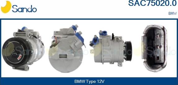 Sando SAC75020.0 - Compresseur, climatisation droxauto.com