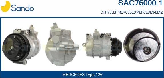 Sando SAC76000.1 - Compresseur, climatisation droxauto.com