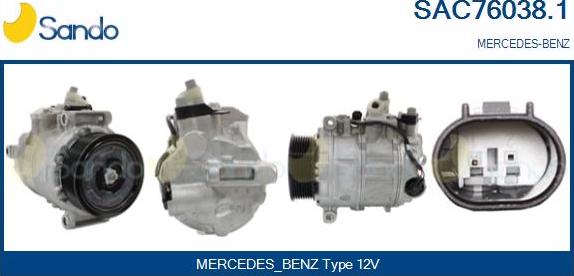 Sando SAC76038.1 - Compresseur, climatisation droxauto.com