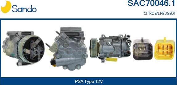 Sando SAC70046.1 - Compresseur, climatisation droxauto.com
