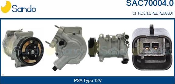 Sando SAC70004.0 - Compresseur, climatisation droxauto.com