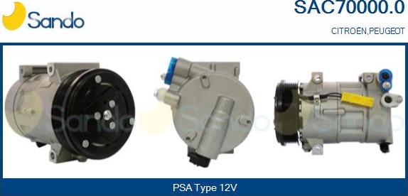 Sando SAC70000.0 - Compresseur, climatisation droxauto.com