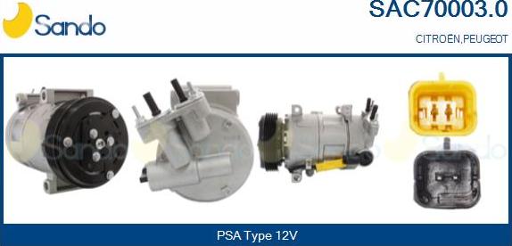 Sando SAC70003.0 - Compresseur, climatisation droxauto.com