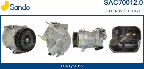 Sando SAC70012.0 - Compresseur, climatisation droxauto.com